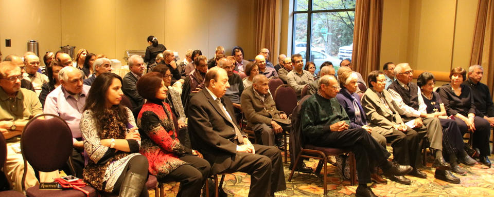 A packed and attentive audience attended the Vancouver book launch.